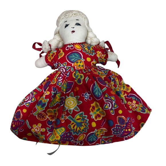 Vintage Topsy Turvy Flip Reverse Doll Black & White 2 in 1 Toy Handmade Folk Art - Picture 1 of 9
